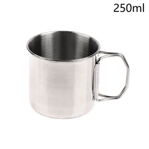 YEGBONG | 1 Cốc Gấp Bằng Thép Không Gỉ Có Móc Treo Phụ Kiện Cắm Trại Ngoài Trời Di Động Dùng Cho Gia Đình