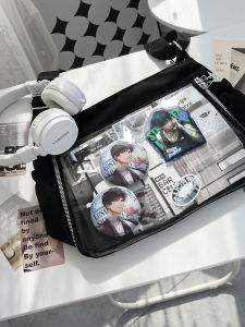 Wu Dong Small Shop Original Everyday Joker Two-Dimensional Transparent Bar Badge Crossbody Pain Bag Female [Small Jam]]