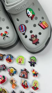 d-i-s-ney The Joker Series Clogs Pins Accessories Cute Cartoon Shoe Decoration buckle halloween SERIES slippers sandals decoration accessory