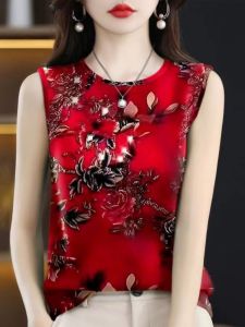 Loose Womens Vest Top Summer Spring Print Inner Wear Sleeveless Fashionable Outerwear Casual Comfortable Breathable Fabric