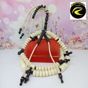 tasbih tijani kayu tulang kombinasi yuser black benang rajut S54