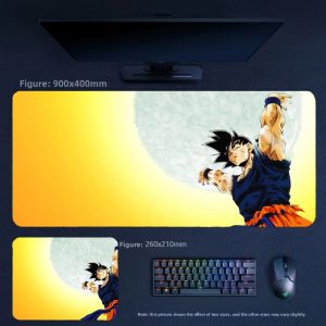 Bandai | New Cartoon Animation Dragon Ball Printing Leather Mouse Pad Boys High Quality Non-slip Gaming Keyboard Pad Decorative Table Mat