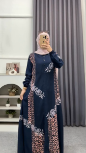 Gamis Twill Rayon Premium Model Kancing Terbaru Jumbo Syari Kekinian Batik Cap Ayani