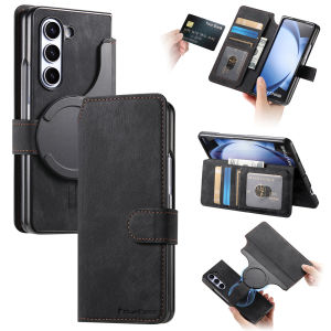 Detachable Wallet Z Fold 3 4 5 6 7 Magnetic Leather Case Flip Cover Card Holder Samsung Galaxy Z Fold6 Fold7 Casing All-Round Protection Anti-Drop Hard PC Phone Case Accessories