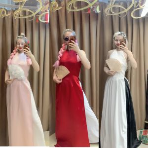 Yếm chụp ảnh dáng dài chất tafta