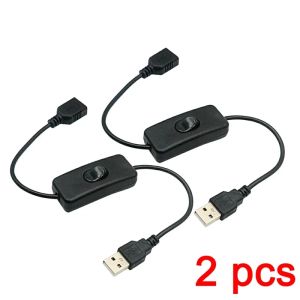 2 PCS USB Switch Cable With ON/OFF Extension Cable Toggle for USB Lamp Fan Power Supply Line Durable Adapter USB LED Headset