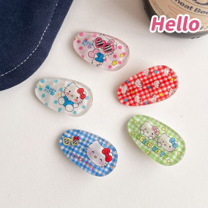 Tooyoo Polka Dot Plaid Cat Hair Clip Sweet Fresh Duckbill Clip Cute Cartoon Hair Clip