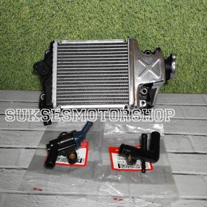 Paketan komplit radiator assy thermostat termostat pipa sambungan selang radiator waterpump water pump motor honda vario 125 old vario 125 150 led pcx kzr kwn