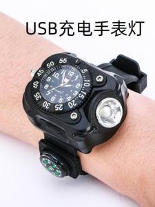 ไฟ LED นาฬิกา ไฟฉายกลางแจ้ง วิ่งกลางคืน นาฬิกาควอตซ์ ไฟ LED แขน ไฟชาร์จไฟฟ้า สำหรับการปีนเขา ท่องเที่ยว กลางแจ้ง