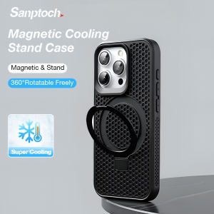 Sanptoch เคสโทรศัพท์แท่นระบายความร้อนสำหรับ Magsafeสำหรับ iPhone 16 15 14 13 12 Pro Max ฝาแข็งกันกระแทกแบบบางสำหรับ iPhone 16 15 14 Plus เคสระบายความร้อนเคสป้องกันแม่เหล็กยึดโทรศัพท์ในตัว