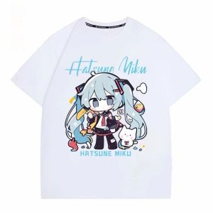 Bandai | Short-sleeved T-shirt Collaboration Item with Miku from the Future. MIKUs Casual Clothing for Boys Girls Suitable for Students