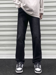 กางเกงยีนส์ทรงหลวมสไตล์อเมริกันย้อนยุคสำหรับผู้ชาย กางเกงขายาวทรงตรง ทรงหลวม ทรงลำลอง ทรงหลวม ทรงลำลอง