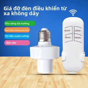 Công Tắc Đèn Điều Khiển Từ Xa Thông Minh E27 Đèn LED Không Dây Hẹn Giờ Giữ Bóng Đèn Ổ Cắm Đế Cho Đèn Chùm Trần - Điều Khiển Bật/tắt Phạm Vi 30M