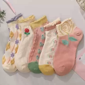 ins trendy all-match cute Japanese and Korean style short tube boat socks thin style