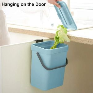 Small Plastic Trash Can Hanging Small Trash Can with Lid Under Sink for KitchenFood Waste Bin Mountable Garbage Can Bathroom