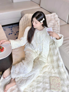 New 2025 Chinese Style Coral Fleece Thickened Sleepwear Womens Home Clothes Set with Cotton Sandwich Autumn Winter Outerwear