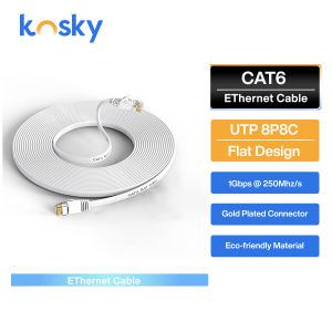 Kosky 3.3ft/6.6ft/16.9ft/33ft Cat6 Ethernet Cable Long Internet Cables High-Speed Patch Cord Flat Design For Console PS3 PS4