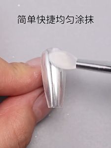 Nail Art Silicone Head With Cap Solid Magic Mirror Powder Manicure Tool Eyeshadow Brush Stick 美甲透明硅胶棒魔镜粉极光粉涂抹棒蹭粉亮片眼影美甲工具