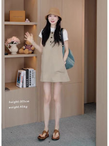 Váy Ngắn Không Tay Phong Cách Ý Tươi Mới Cho Nữ Mùa Hè Váy Mini Cổ Chữ a Không Tay Cổ Tròn Bằng Vải Cotton Pha Trộn