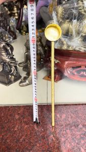Gáo tắm phật rồng phượng bằng đồng dài 35cm cao 5cm đk miệng 5cm-Gáo đồng mở phủ