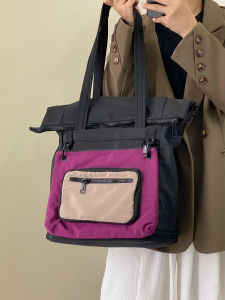 Multifunctional Three-Way Large Capacity Waterproof Foldable Travel Tote Bag Shoulder Bag Casual Contrast Color Crossbody Bag