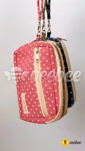 Tempat Pensil Polkadot Kanvas | Dompet Kosmetik | Dompet Koin Besar