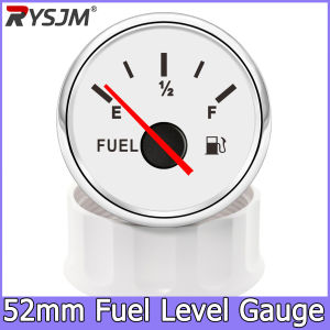 RYSJM | 12V 24V Universal 2" 52mm Car Boat Motorcycle Fuel Level Meter Gauge 0-190ohm with Red Baklight  Fuel Gauge Level Tank Meter