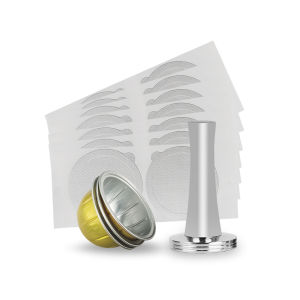 Reusable Coffee Capsule Compatible With Vertuoline And Vertuo Makers Capsules Pods Aluminum Foil Seals Refillable Coffee Pods