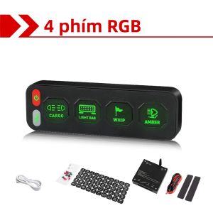 Bảng Điều Khiển Công Tắc Xung Tạm Thời CO LIGHT 8/12 Gang Đèn LED RGB & Điều Chỉnh Độ Sáng 12V 24V Cho Đèn Bar Làm Việc Ngoài Trời