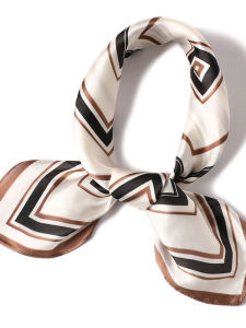 Khăn Choàng Vuông Nhỏ Bằng Lụa Nhân Tạo Hình Học Đơn Giản Thời Trang Đa Năng Cho Nữ Khăn Choàng Mùa Xuân Hè Đa Năng