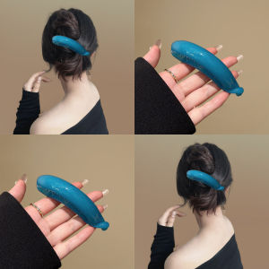 Kẹp Tóc Đuôi Cá Màu Xanh Phong Ba Thanh Lịch Dành Cho Phụ Nữ Phụ Kiện Tóc Cao Cấp Kẹp Tóc Đuôi Cá Kẹp Tóc Đuôi Ngựa Cao