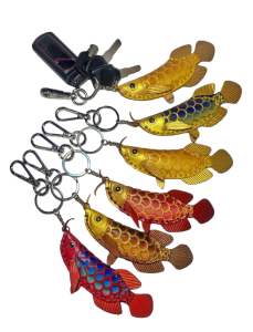 พวงกุญแจปลามังกร Arowana Keychain พวงกุญแจปลา พวงกุญแจรถยนต์ พวงกุญแจห้อยกระเป๋า พวงกุญสวยงาม