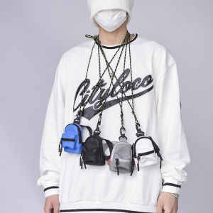 Mini Coin Purse Earphone Bag Hip Hop Cool Small Satchel Card Holder Key Case Trendy Brand Backpack Hanging Bag Crossbody Bag