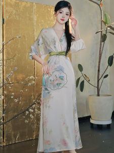 New Chinese Style Wedding Hanfu Morning Robe Garden Backdrop Womens Bride Unique High-End Sensation Oil Painting Dress Long Skirt