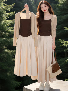 Shalldoer | French Retro Style Pure Color Knitted Outfit