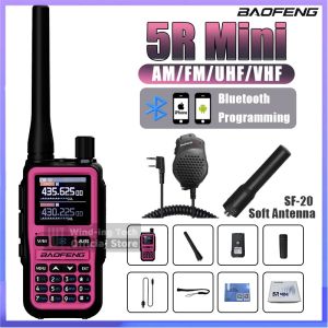 BAOFENG | 1/2PCS Baofeng UV 5R Mini Two Way Radio Pink Bluetooth Program VHF UHF 5W AM FM Large Screen USB-C Charger 999 Channel Walkie