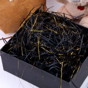 Fresh Wedding Candies Box Flash Glitter Silk with Hand Towel Gift Box Mixed Gold Thread Raffia Silk Paper Magic Color Silk Filler