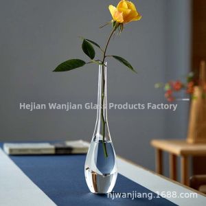 Japanese Transparent Glass Vase Retro Decorative Flower Holder