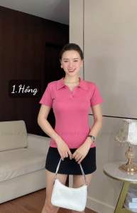 Áo thun cổ bẻ ôm body