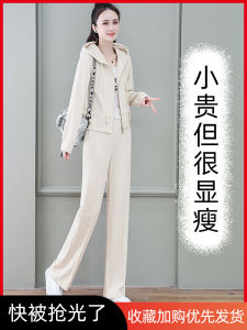 ชุดออกกำลังกายวิ่งแบบลำลองสำหรับผู้หญิง ชุดสองชิ้น แฟชั่นฤดูใบไม้ผลิและฤดูใบไม้ร่วง ชุดทำงานสุดเก๋ไก๋สำหรับวัยรุ่น