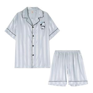 Bộ đồ ngủ nữ MiiOW Cat Face bằng lụa băng dài tay mỏng nhẹ