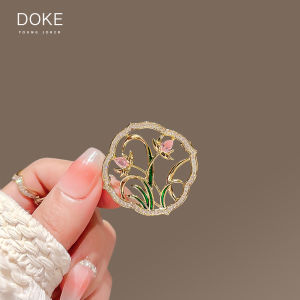 Elegant Orchid Brooch Pin High-End Womens Vintage Fashion Statement Lapel Flower Clothing Accessory for Coats And Jackets