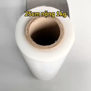 Cuộn Màng PE Trong 25cm/1kg - 50cm/2kg lõi giấy 150gram độ dầy màng 16 - 17 míc
