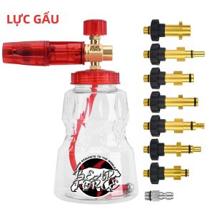 Vòi Phun Bọt Tuyết Bằng Đồng Thau Cho Rửa Xe Tương Thích Với Máy Rửa Áp Lực Karcher Elitech Bort AR Bosch Michelin Cấu Tạo Bằng Đồng