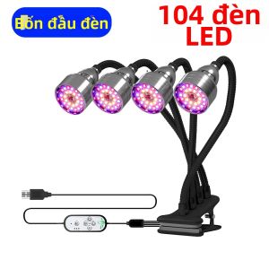 Đèn LED Trồng Cây Quang Phổ Toàn Phần 5V Đèn Trồng Cây Trong Nhà Đèn Nhà Kính Đèn Trồng Rau Thủy Canh Đèn Trồng Cây Trong Chậu Đèn Trồng Hoa Đèn Chiếu Sáng 4 Đầu Bằng Nhôm