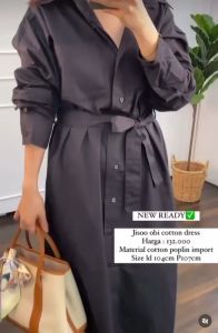 JISOO OBI COTTON DRESS / DRESS MODEL KEMEJA TUNIK MODEL TERBARU
