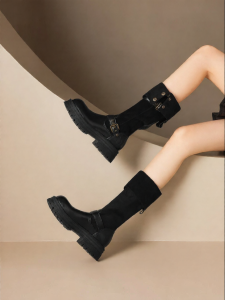 Josiny | Thick Soled Long Boots Foldable Slim Fit Knight Style New Fall Design