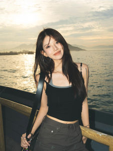 Áo Vest Không Dây Phong Cách Mỹ Cổ Điển Dành Cho Nữ Mùa Hè Ôm Vừa Vặn Có Dây Đeo Cổ Ngắn Mặc Trong Và Ngoài Áo Khoác Ngoài