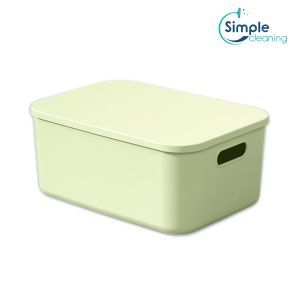 กล่องพลาสติก ที่ใส่ของ มินิมอล ที่เก็บของแบบมีฝาปิด กล่องเก็บของ storage box มี 3 สี พร้อมฝาปิด หนา ทนทาน Simple Cleaning