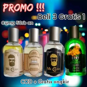 Paket Parfum 4 pcs Parfum HRNY SIDE EFFECT Parfum Pria Parfum Wanita Parfum mr crush - hrny - mr crush black - staycation - hrny side effect